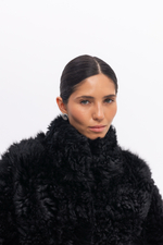 Чёрная шуба с воротником