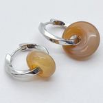 Швензы-кольца с родиевым покрытием, размер 22*3,3 мм, цена за пару