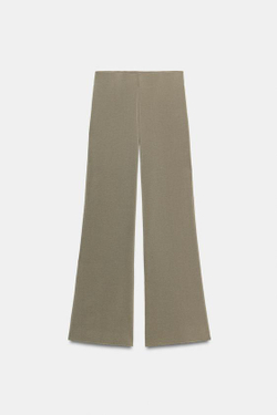 ZARA ЭЛАСТИЧНЫЕ БРЮКИ С ШИРОКИМИ ШТАНИНАМИ, ХАКИ