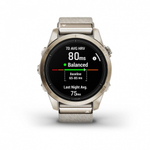 Смарт часы Garmin Epix Pro (Gen 2) Sapphire Edition 42 мм, золотистый корпус с нейлоновым ремешком сливочного цвета