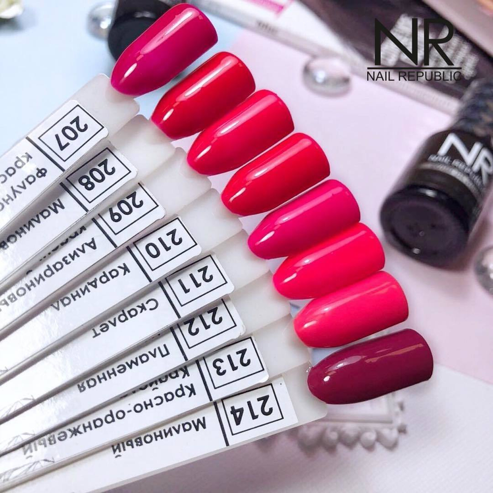 Nail Republic Гель-лак 214 Малиновый, 10 мл