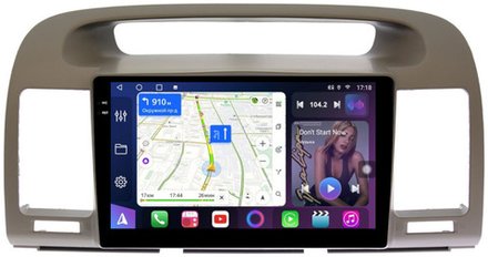 Магнитола Toyota Camry 30 2001-2006 (рамка оливковая) - FarCar BM9-8200L монитор 9.5" QLED на Android 14, TS10, 4+32Гб, CarPlay, 4G SIM-слот