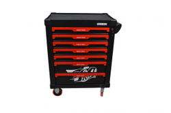 Инструментальная тележка с инструментом GW-7ST2 Black (Great Wolf, 324поз), 7 ящиков, увеличенные колеса с тормозом, ЦЗ, усиленная