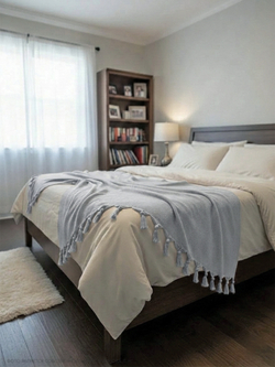 Плед-покрывало из хлопка Sidney, цвет Серый