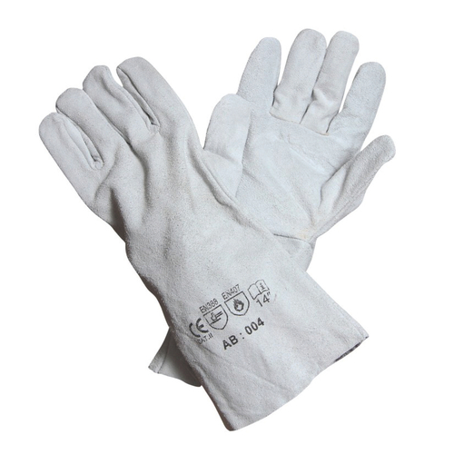 Краги спилковые "Металлург" р.35см, серые холодные