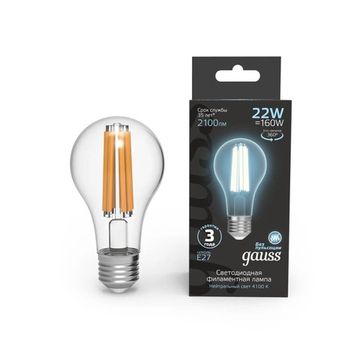 Лампа светодиодная Filament А60 E27 22W 4100K 102902222 Gauss