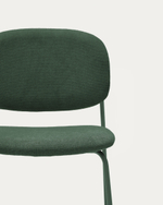 Стул Meli из зеленой синели с металлическими ножками