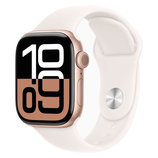 Apple Watch Series 10 GPS + Cellular 42mm Rose Gold Aluminium Case with Light Blush Sport Band