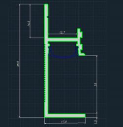 Теневой плинтус скрытого монтажа Pro Design 7210 белый, 2700x17,5x48,5 мм