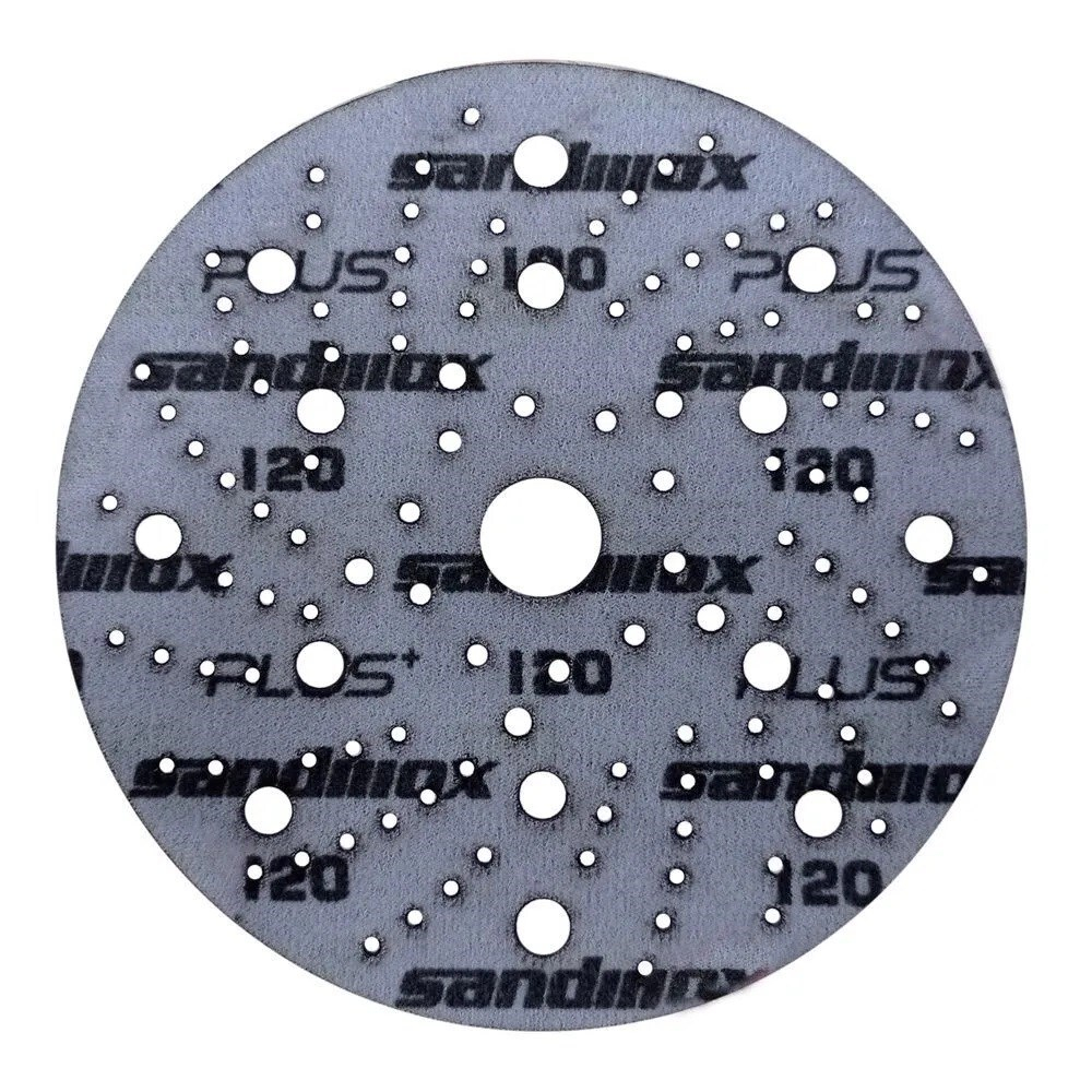 SANDWOX PLUS PURPLE диск на пленочной основе, керамика Ø150мм,  Р120, липучка, Multi holes