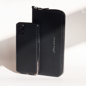 Чехол для iPhone 11 Pro Max из натуральной кожи теленка, цвета черный