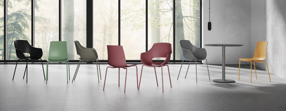 Кресло пластиковое Papatya Opal-ML Pro, кирпично-красный