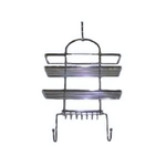 Полка для ванной комнаты настенная (2 полочки+мыльница+крючки) нерж сталь