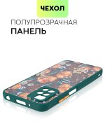 Чехол BROSCORP для Xiaomi Redmi 10 оптом (арт. XM-R10-ST-TPU-DARKGREEN-PRINT)
