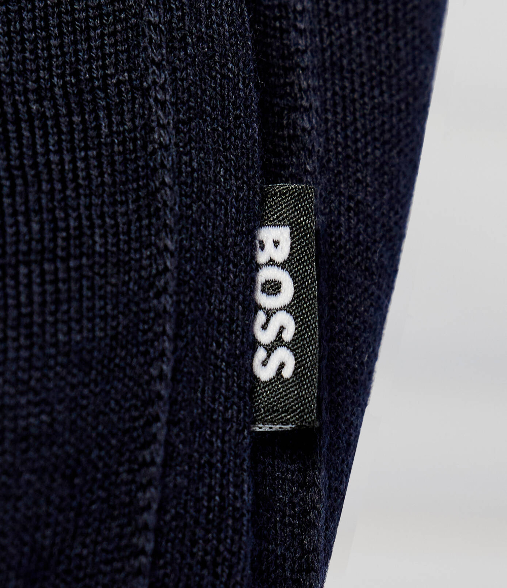 Хлопковый гольф musso-p BOSS BLACK - темно-синий(50468262)