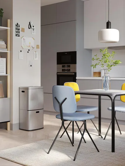 Стул Ror Y, голубой/желтый велюр