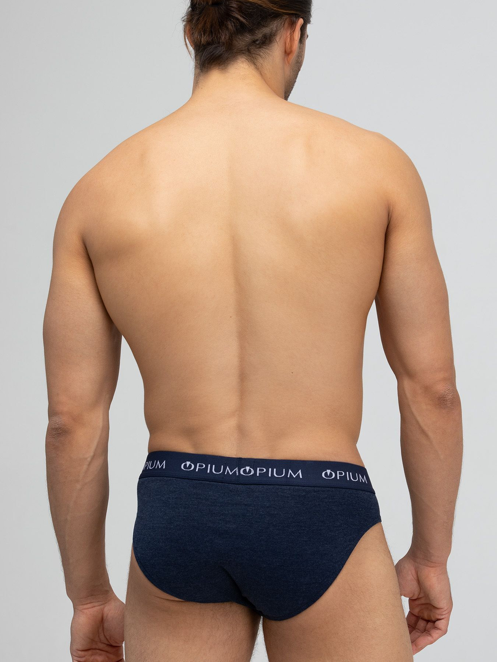 Мужские трусы-слипы с широкой фирменной резинкой (Размер: L) (Цвет: серый)