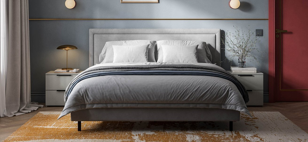 Фрея Кровать без ПМ 160 Велюр Монолит Сталь