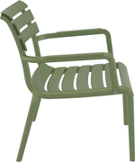 Кресло лаунж пластиковое Siesta Contract Paris Lounge, оливковый