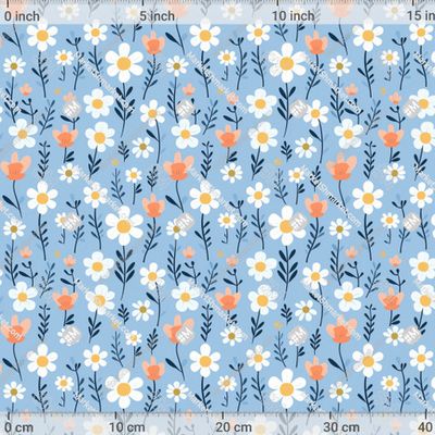 Простой цветочный узор с ромашками by Мир Натали 508 DPI