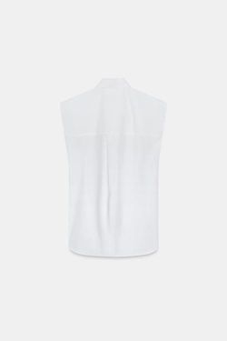 ZARA РУБАШКА С ЗАВЯЗКАМИ — ZW COLLECTION, БЕЛЫЙ