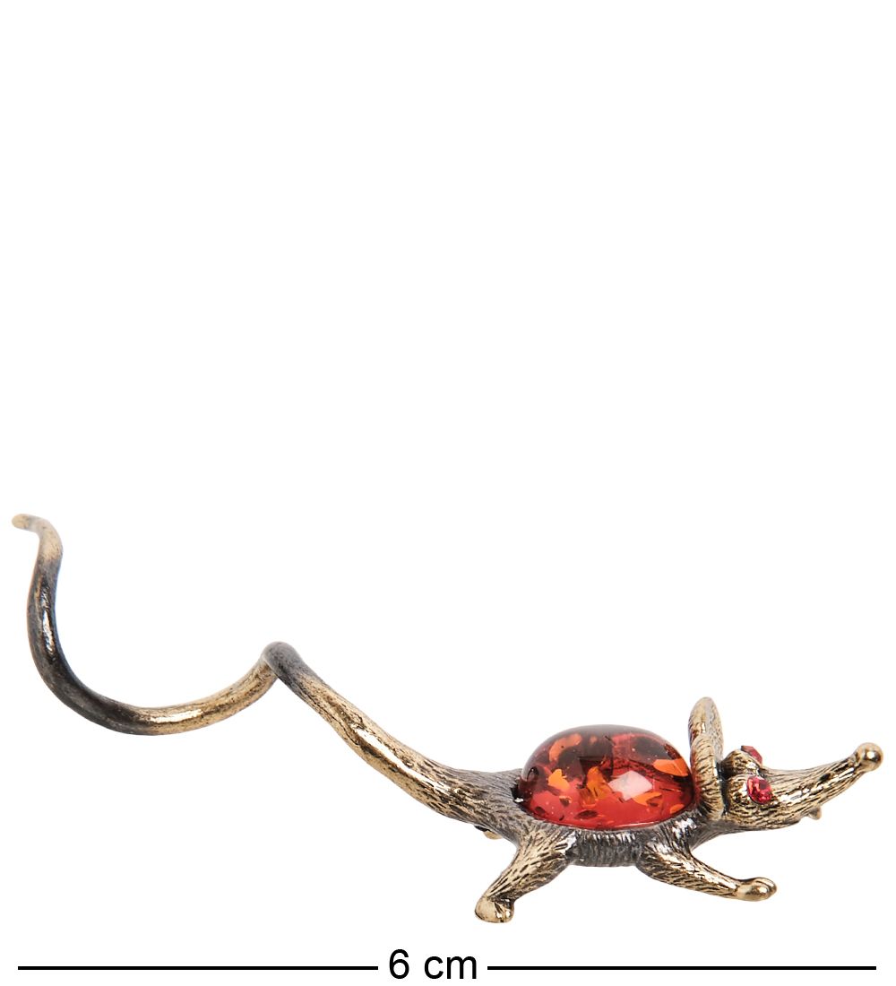 Народные промыслы AM-1120 Фигурка «Мышь-штопор» (латунь, янтарь)