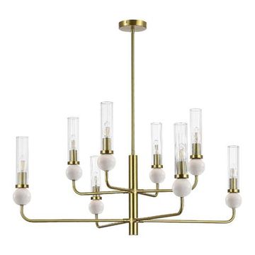 Люстра на штанге 8*Е14 SL1244.303.08 латунь/прозрачный Medea ST-Luce