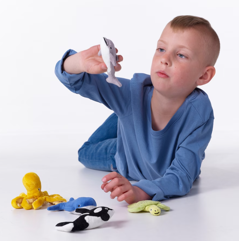 БЛАВИНГАД BLAVINGAD Набор из 5 игрушек, морские животные
