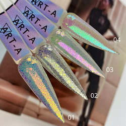 Art-A Зеркальный песок 01 для дизайна ногтей, 1г