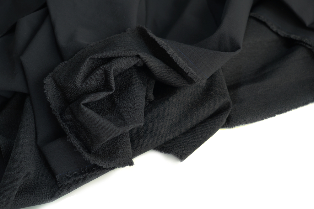 ТЕПЛЫЙ ЧЕРНЫЙ (2 вариант) - Альпинистская ткань 4D стрейч для спорта и активного отдыха, КРЭШ-ЭФФЕКТ, влагозащитная (1374 Маша)