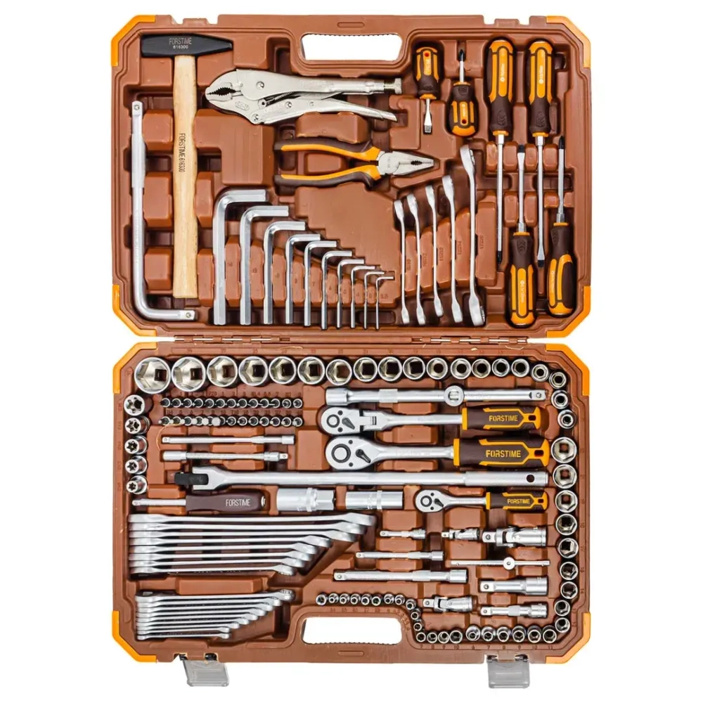 Набор инструментов 142 пр.1/4''3/8''1/2''(6-гр.)(4-32мм) FORSTIME FT-41421-5
