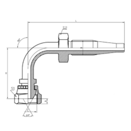 Фитинг DN 20 BSP (Г) 3/4 (90) многоразовый POWERMASTER