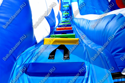 Коммерческий надувной батут-горка "Дракон" 10*5*8 м,без шипов сине-белый