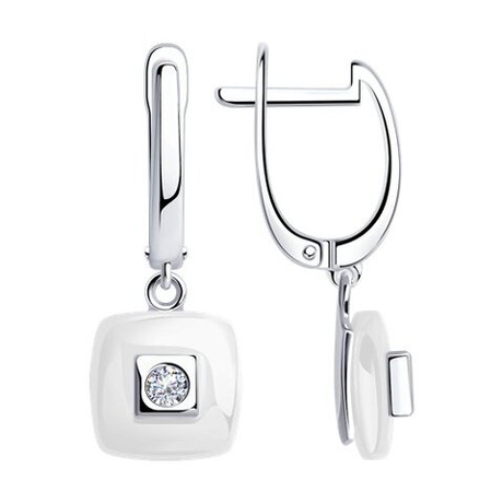 Серьги из серебра с керамикой