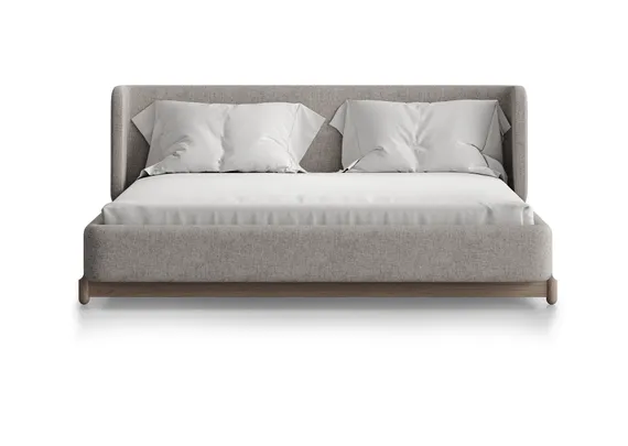 Кровать Basic спальное место 160*200 см (бежевый, рогожка)