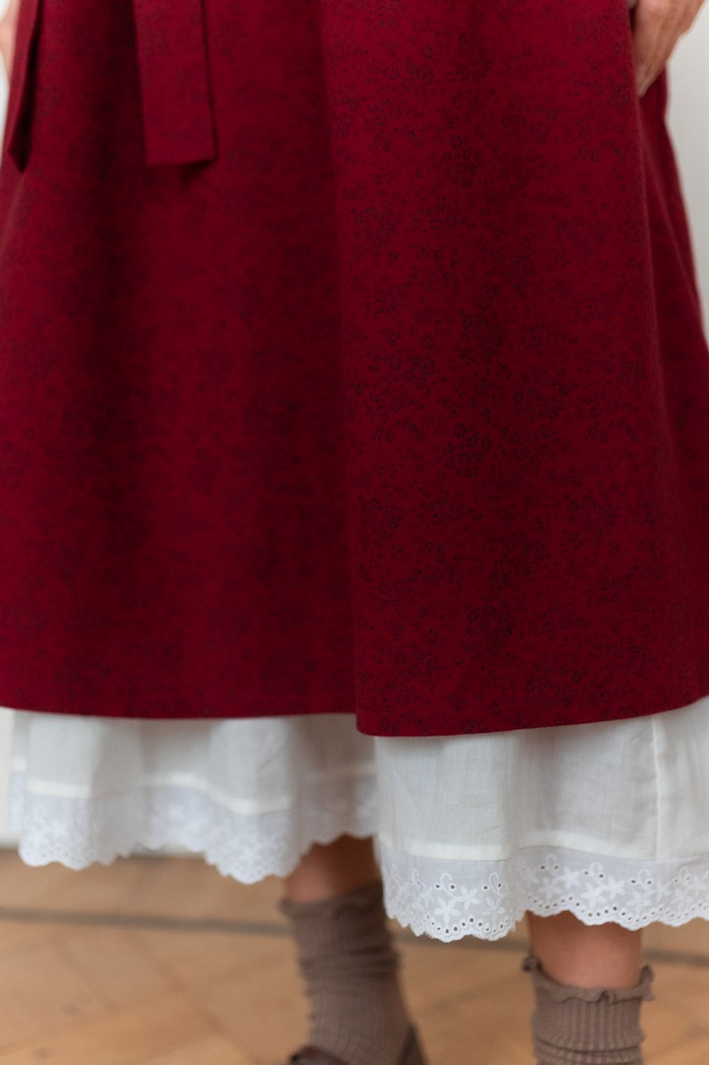 Платье Аврора из фланели для беременных и кормящих, Вишневый с цветами