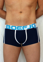 Темно-синие мужские трусы-боксеры со вставкой в горох (Размер: XL) (Цвет: темно-синий)