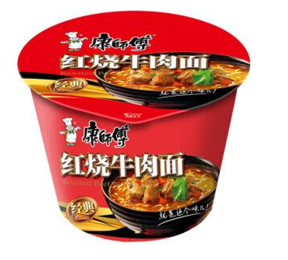 Лапша со вкусом тушенной говядины Kangshifu стакан 110г