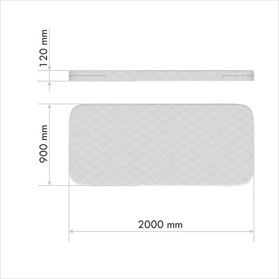 Матрас для дивана-кровати KIDI soft кокос/eco-foam/латекс 12 см (90*200 см)