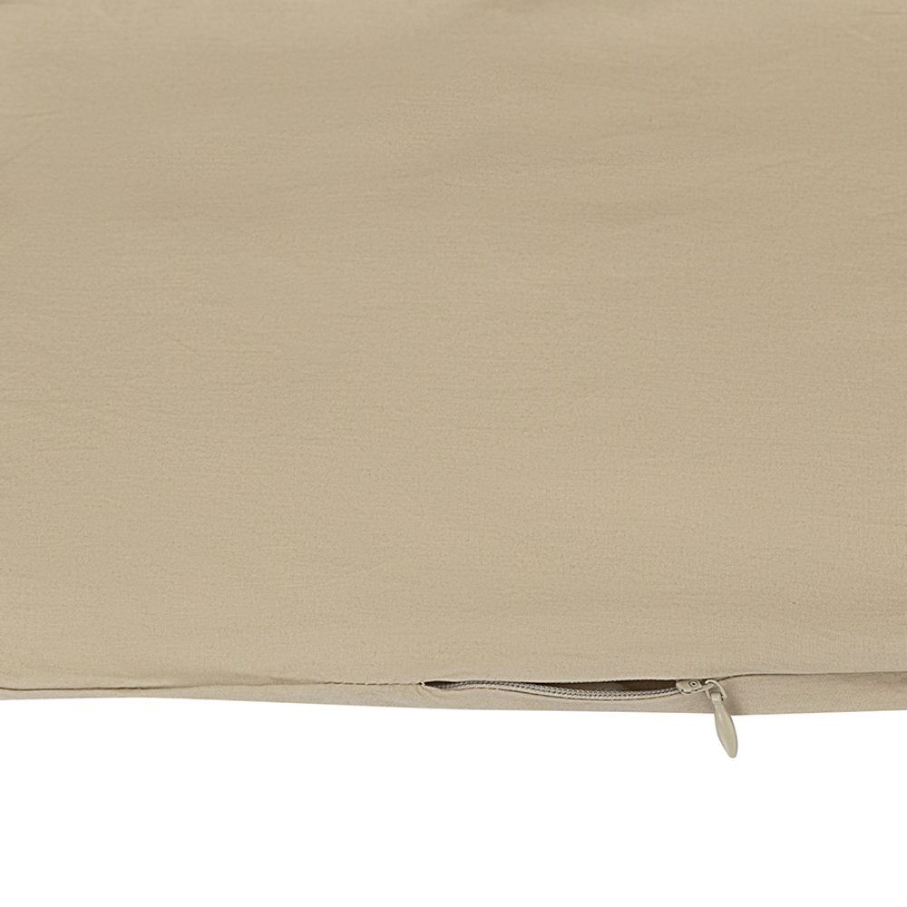 Комплект постельного белья из стираного перкаля бежево-серого цвета из коллекции essential, 150х200 см