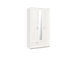 Шкаф Сириус 3 двери (с 1 зеркалом) и 1 ящик 117х59х220 (белый)