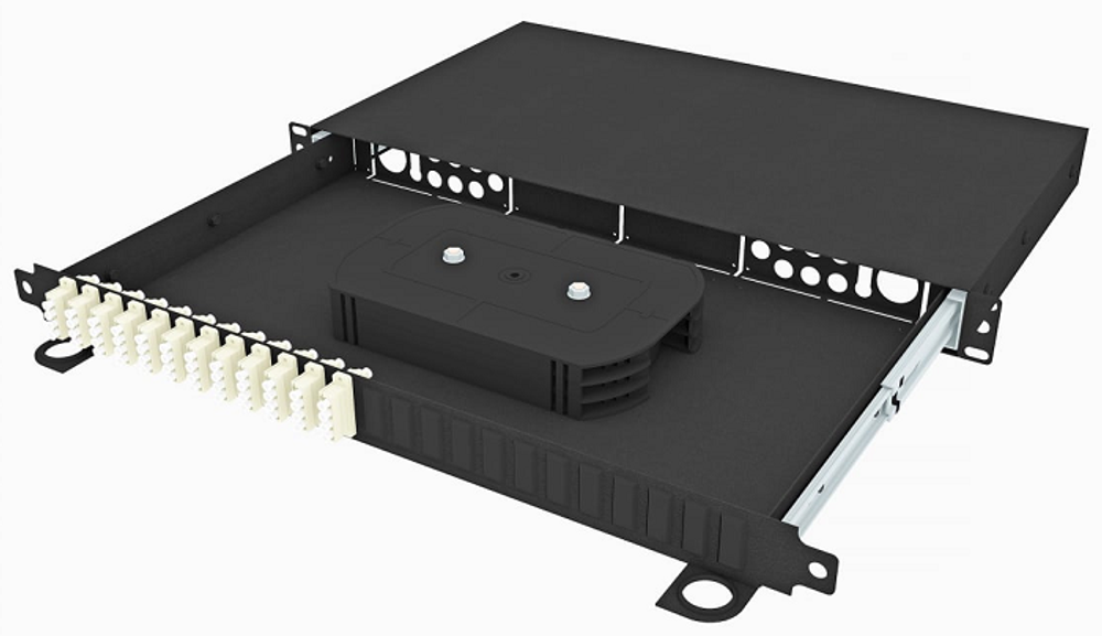 Кросс оптический стоечный  TopLAN КРСв-Top-1U-48LC/U-OM2-BK