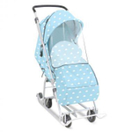 Санки-коляска "Наши Детки 3-1К" с облачками голубой