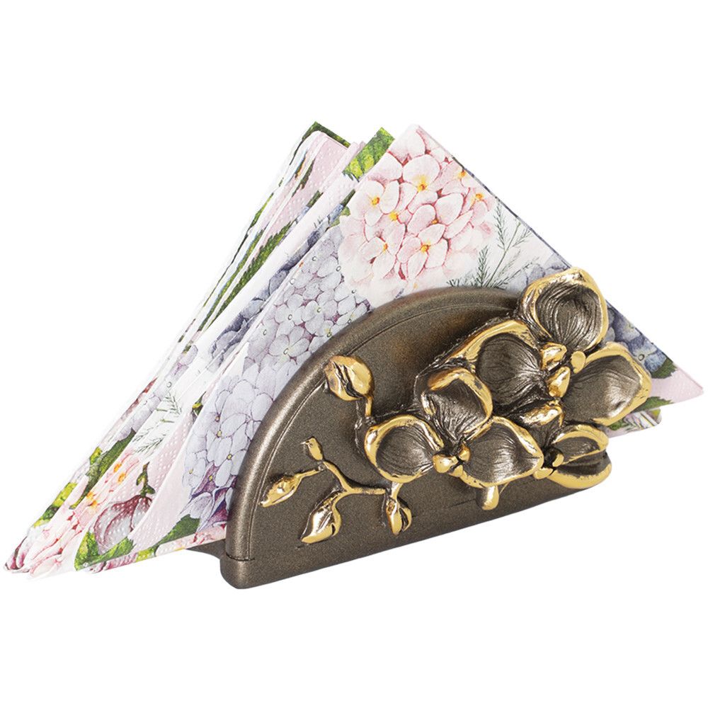 Сувенир Салфетница Орхидея Мильтония Бронза