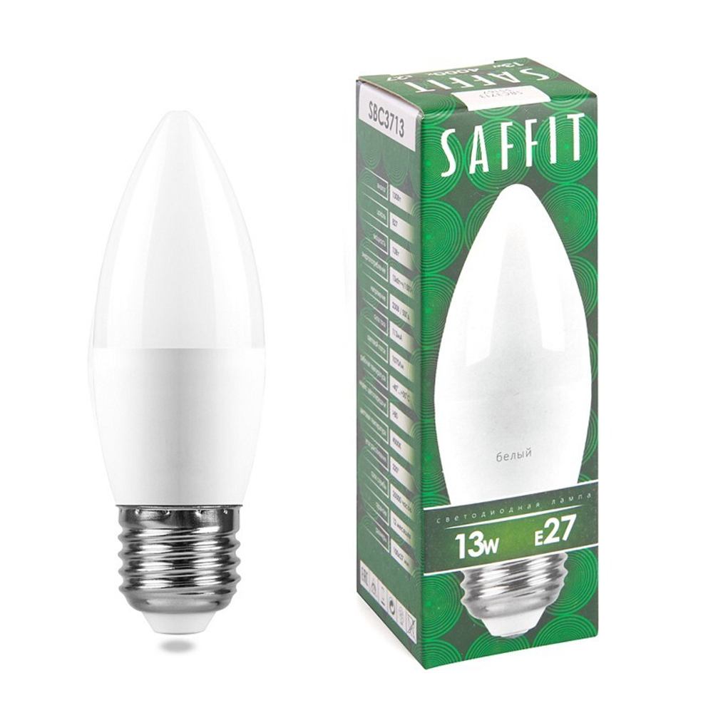 Лампа светодиодная. 13W 230V E27 4000K C37. SBC3713