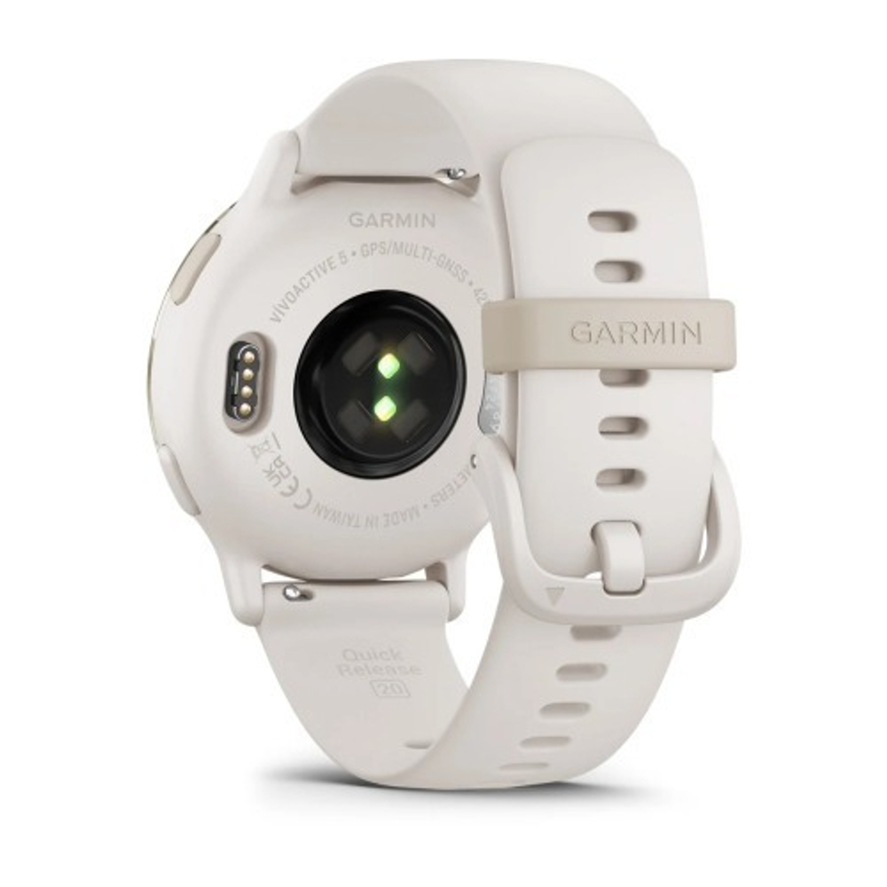 Умные часы Garmin Vivoactive 5 цвета слоновой кости с золотистым безелем и силиконовым ремешком