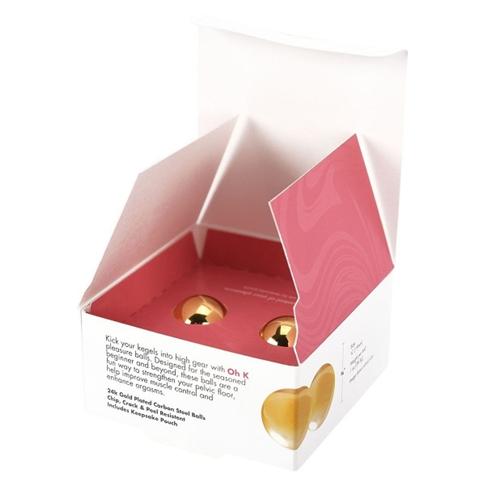 Вагинальные шарики с золотым покрытием 24К CG Gold Plated Pleasure Balls