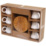 Кофейный набор 12 предметов «Восточная сказка» ( 6кружек 90мл+6 блюдец), вензеля розовый