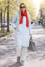 Полупальто женское  демисезонное "HN-1" голубой