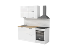 Кухонный гарнитур Антика лайт 1200 мм (Белый глянец/Дуб браун, Аламбра темная)